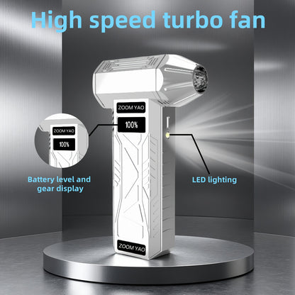HighSpeed Turbo Fan Handheld Dust Blower  USB Portable Hair Dryer for Dust Charcoal Leaves  More Adjustable Wind Speed Quick Cooling Easy Button Control Camping  ComputerKeyboard Cleaning  Mens Gift