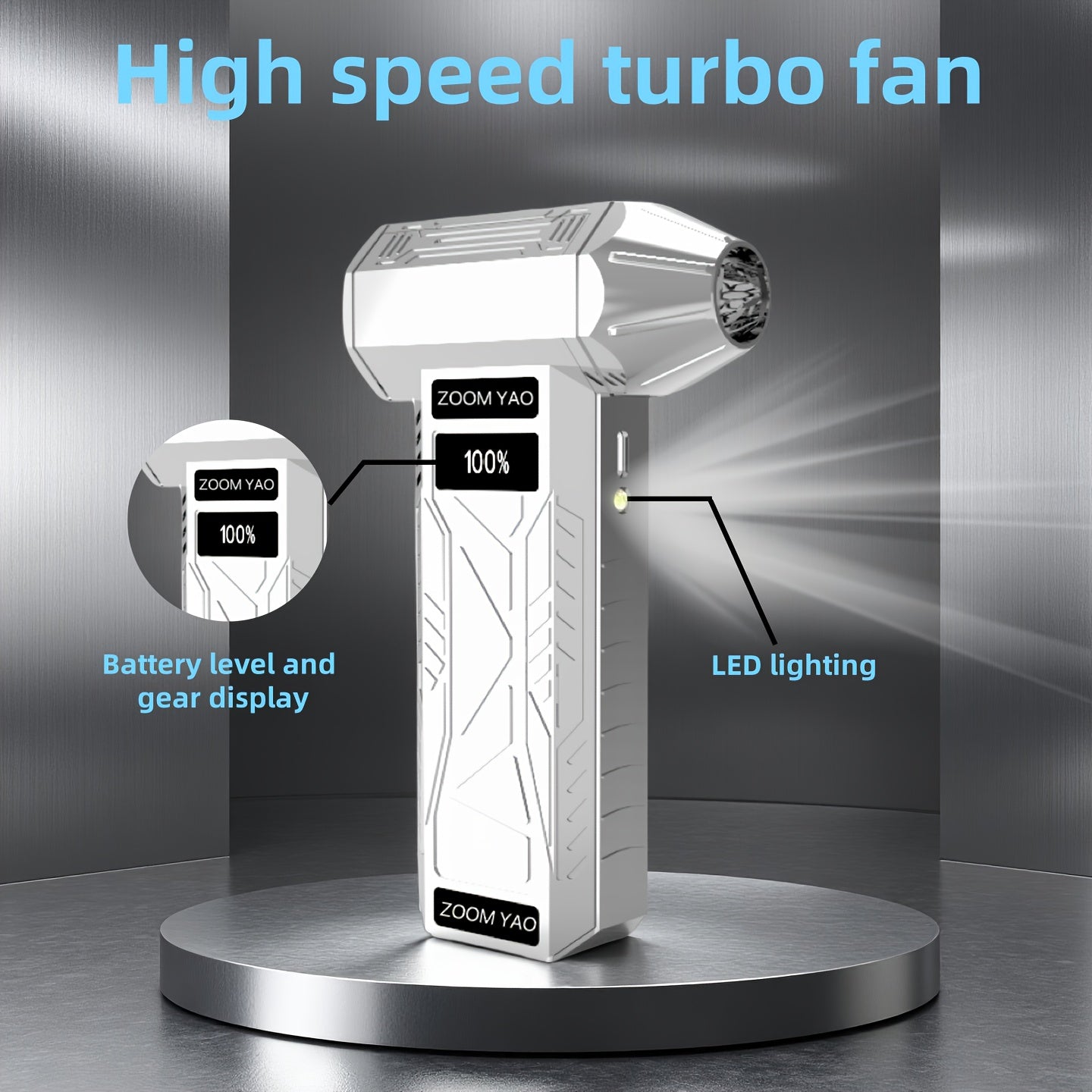 HighSpeed Turbo Fan Handheld Dust Blower  USB Portable Hair Dryer for Dust Charcoal Leaves  More Adjustable Wind Speed Quick Cooling Easy Button Control Camping  ComputerKeyboard Cleaning  Mens Gift